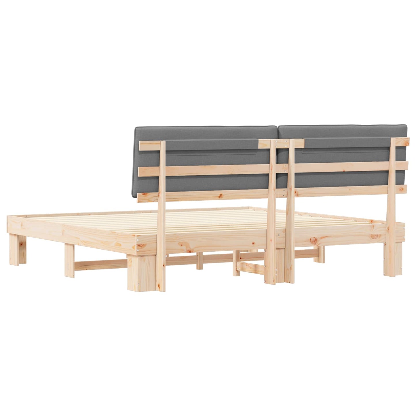 Letto con Testiera Rivestita Grigio chiaro 200 x 200 cm | homemem39