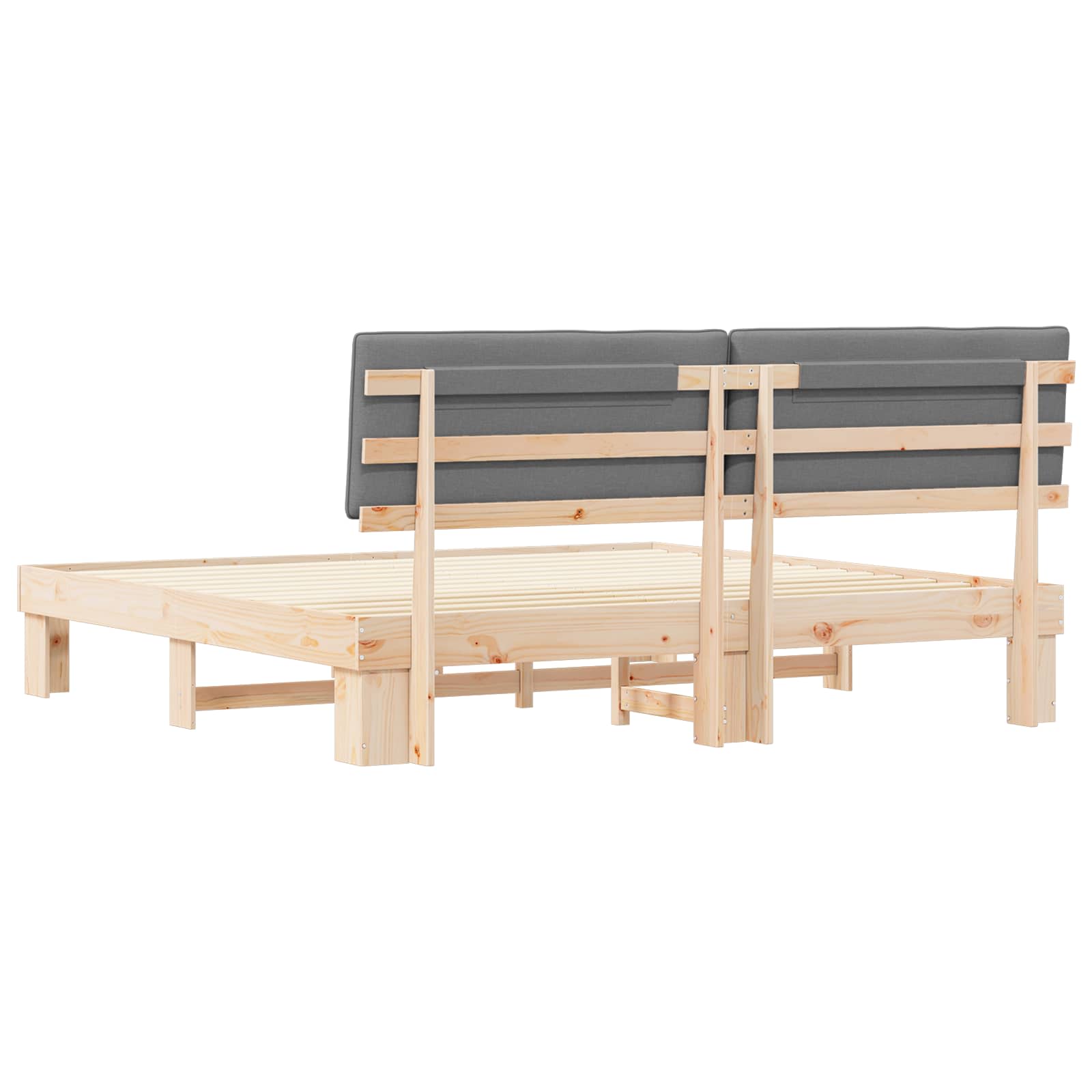 Letto con Testiera Rivestita Grigio chiaro 200 x 200 cm | homemem39