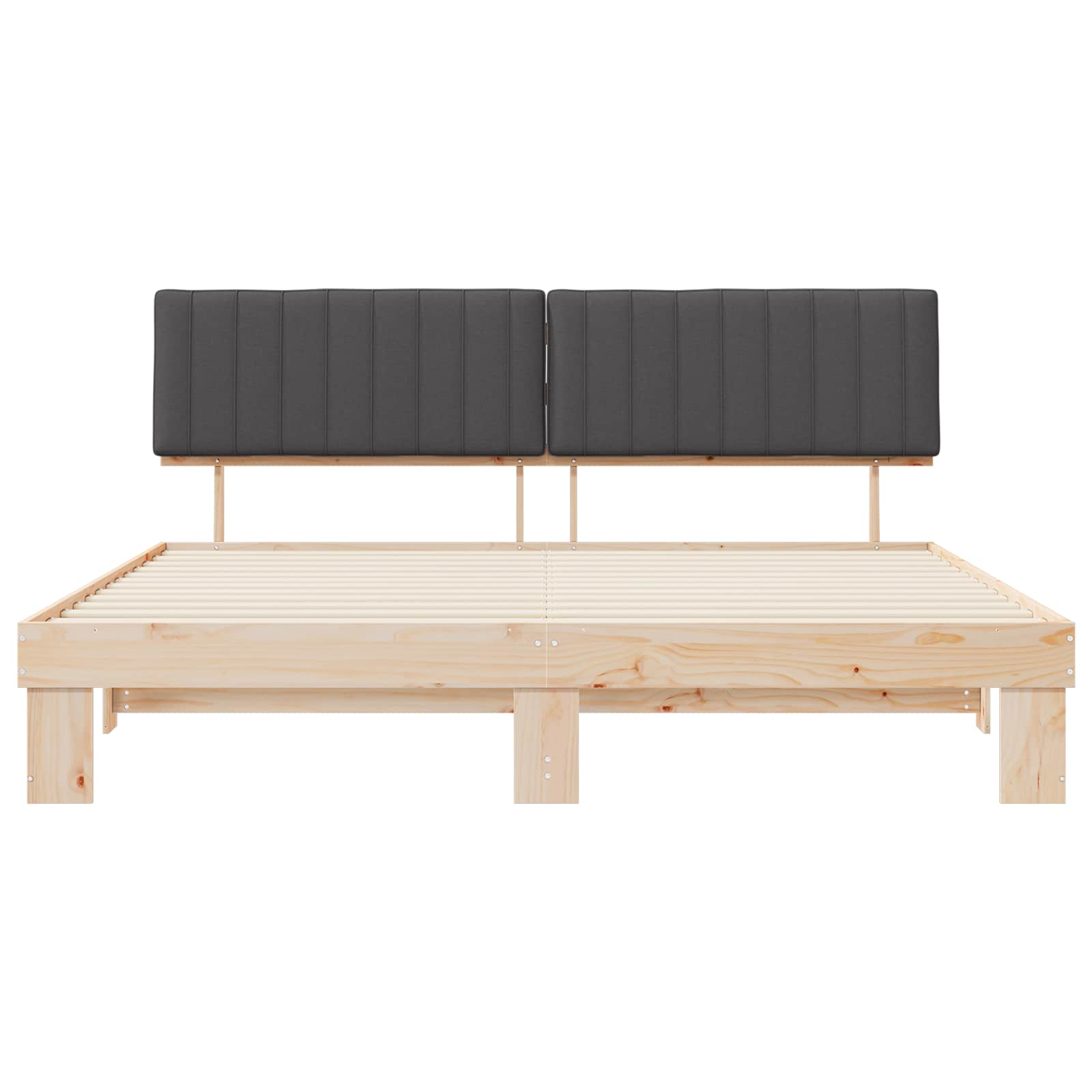 Letto con Testiera Rivestita Grigio scuro 200 x 200 cm | homemem39