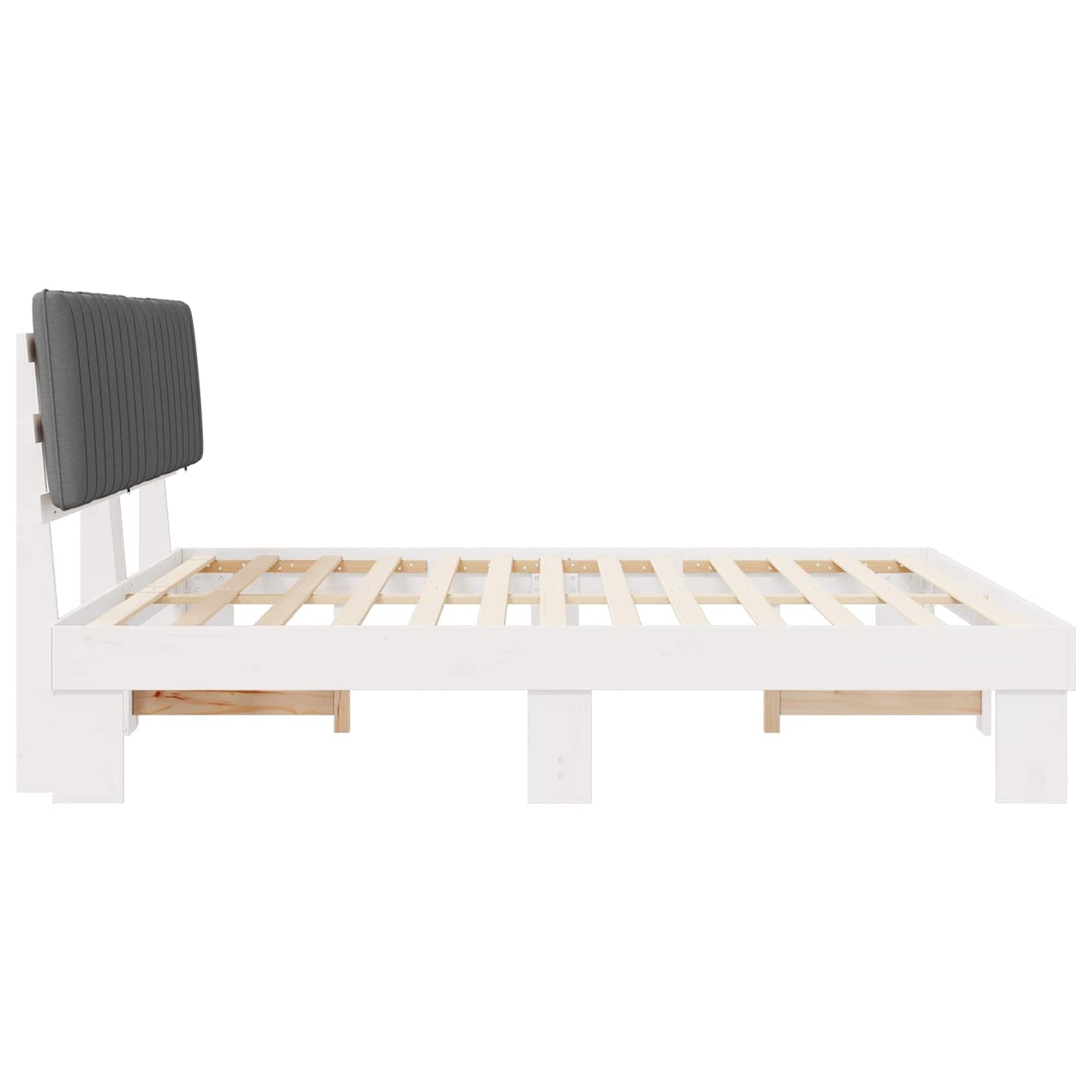 Letto con Testiera Rivestita Grigio chiaro 200 x 200 cm