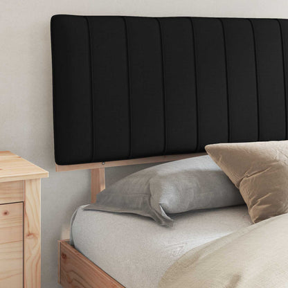 Letto con Testiera Rivestita Nero 180 x 200 cm Pino massello | homemem39