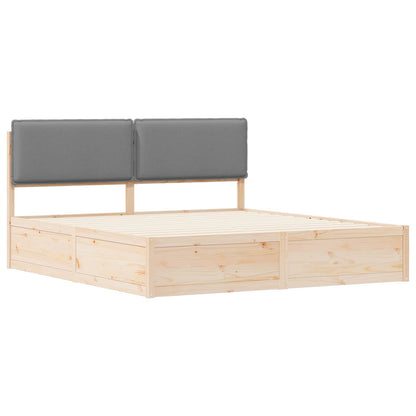 Letto con Testiera Rivestita Grigio chiaro 200 x 200 cm