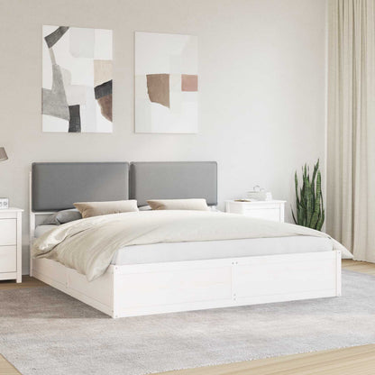 Letto con Testiera Rivestita Grigio chiaro 200 x 200 cm