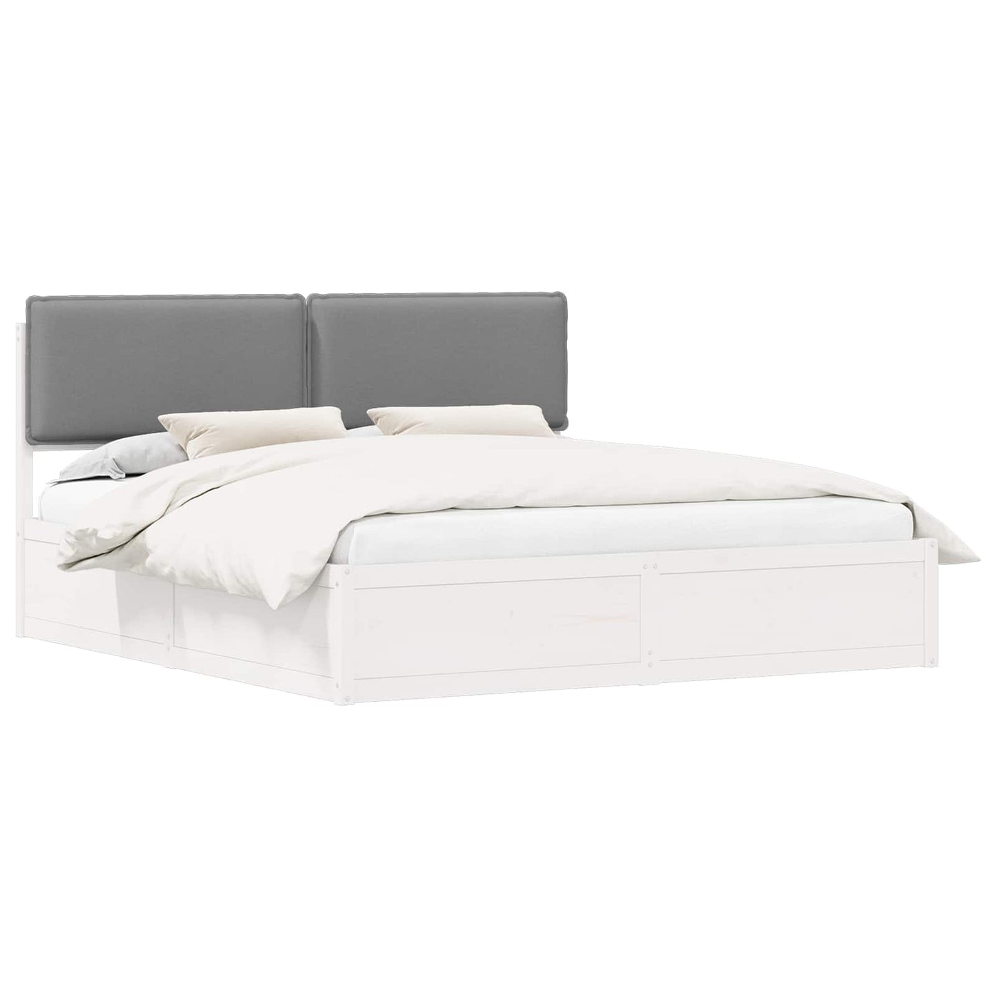 Letto con Testiera Rivestita Grigio chiaro 200 x 200 cm