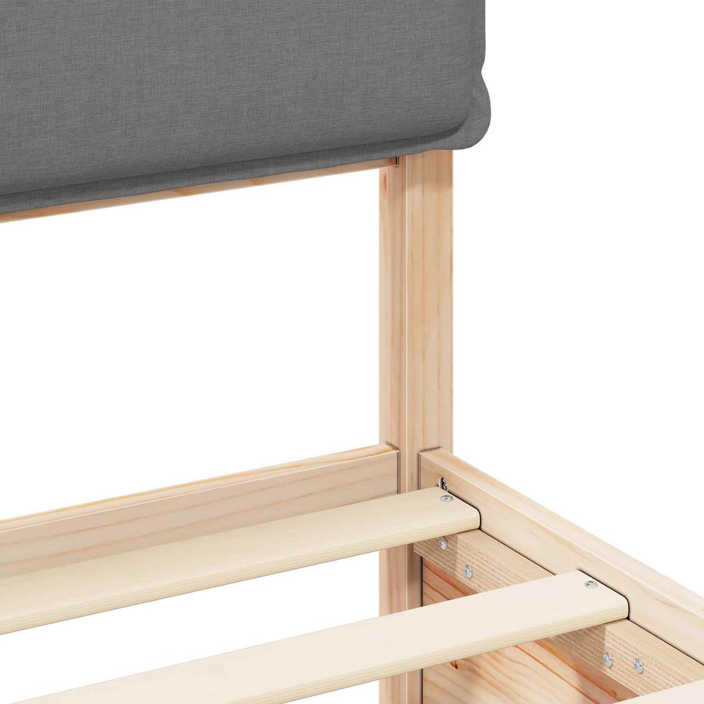 Letto con Testiera Rivestita Grigio chiaro 180 x 200 cm