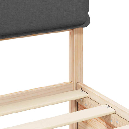 Letto con Testiera Rivestita Grigio scuro 180 x 200 cm