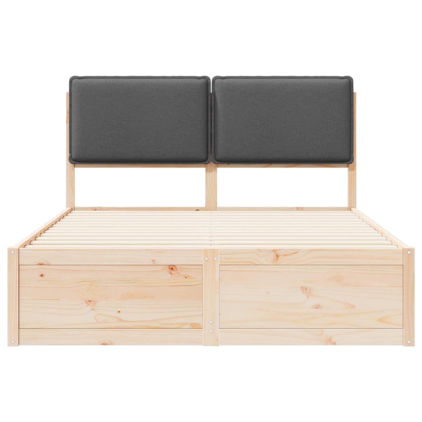 Letto con Testiera Rivestita Grigio scuro 150 x 200 cm