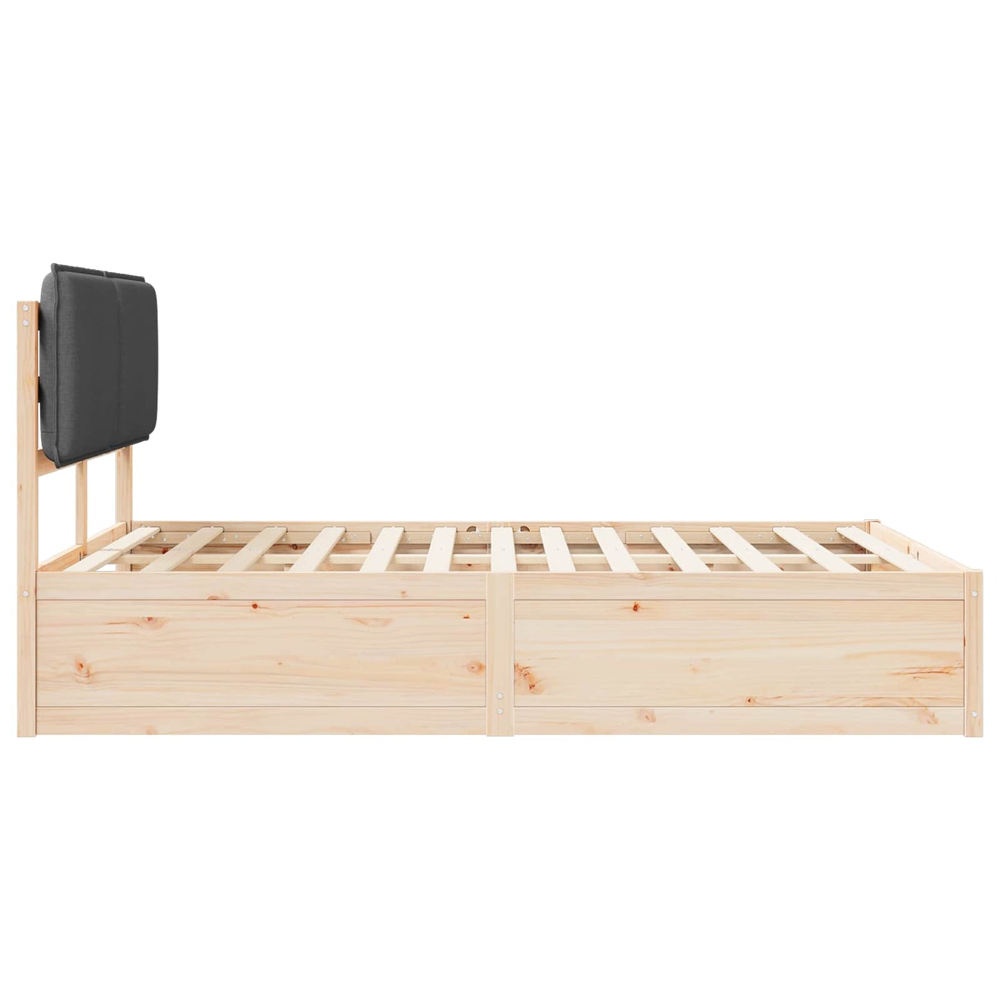 Letto con Testiera Rivestita Grigio scuro 150 x 200 cm