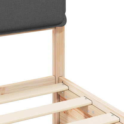 Letto con Testiera Rivestita Grigio scuro 140 x 200 cm