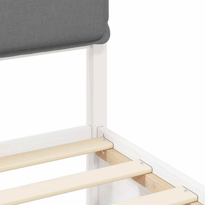 Letto con Testiera Rivestita Grigio chiaro 140 x 200 cm