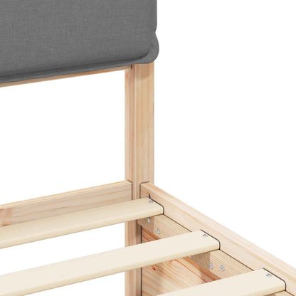 Letto con Testiera Rivestita Grigio chiaro 140 x 190 cm