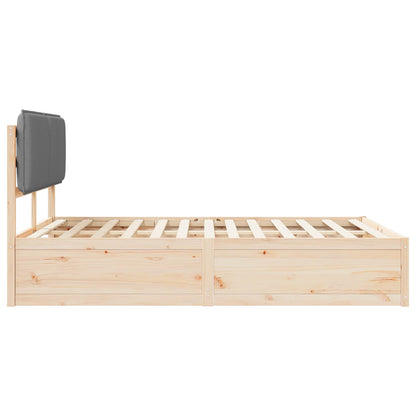 Letto con Testiera Rivestita Grigio chiaro 135 x 190 cm