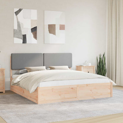 Letto con Testiera Rivestita Grigio chiaro 200 x 200 cm | homemem39