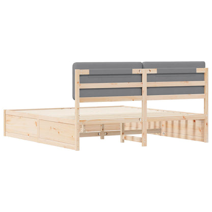 Letto con Testiera Rivestita Grigio chiaro 200 x 200 cm | homemem39