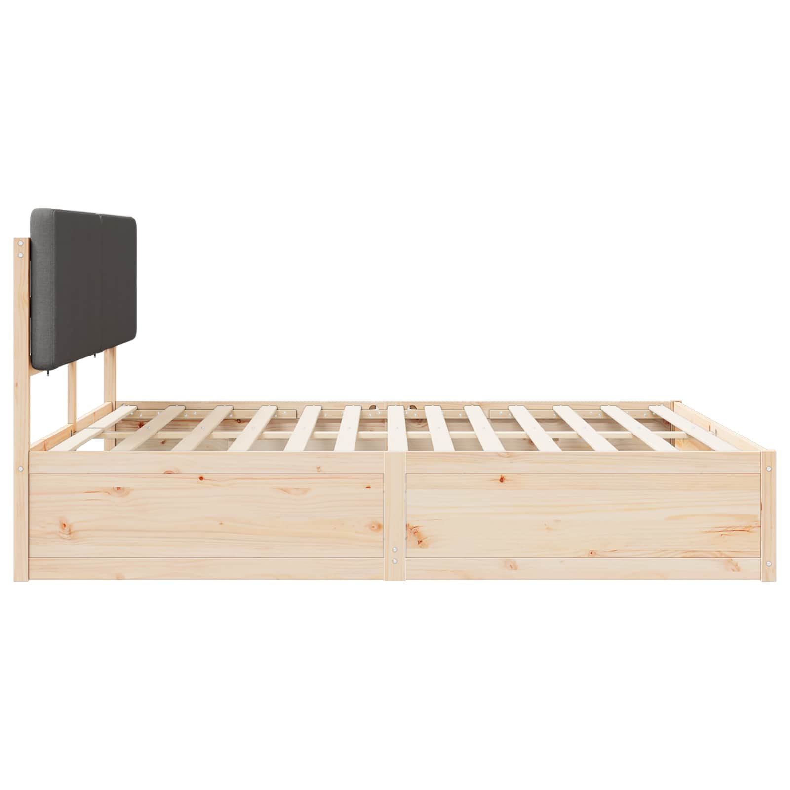 Letto con Testiera Rivestita Grigio scuro 200 x 200 cm | homemem39