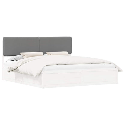 Letto con Testiera Rivestita Grigio chiaro 200 x 200 cm | homemem39