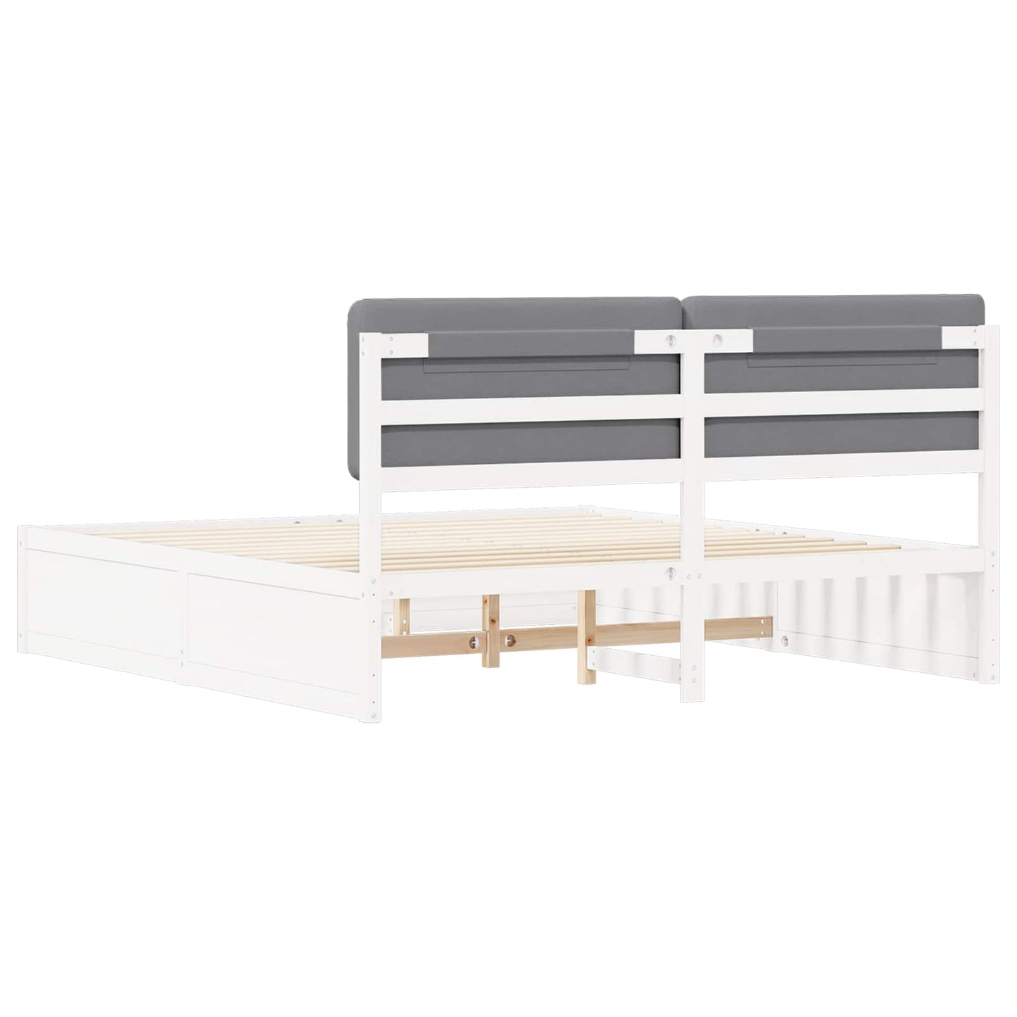 Letto con Testiera Rivestita Grigio chiaro 200 x 200 cm | homemem39
