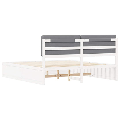Letto con Testiera Rivestita Grigio chiaro 200 x 200 cm | homemem39