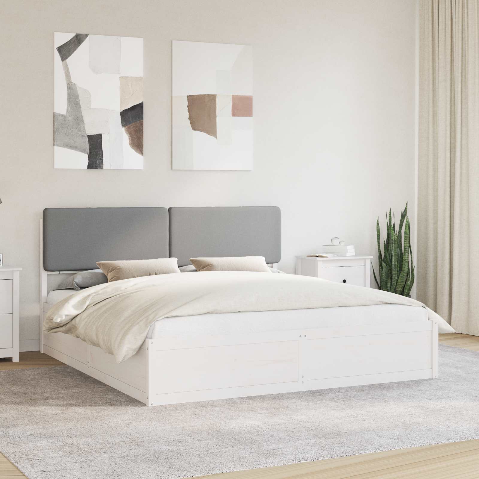 Letto con Testiera Rivestita Grigio chiaro 180 x 200 cm | homemem39