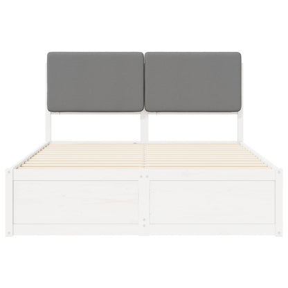 Letto con Testiera Rivestita Grigio chiaro 150 x 200 cm