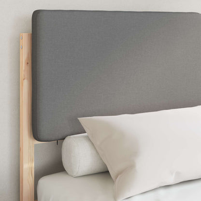 Letto con Testiera Rivestita Grigio chiaro 140 x 200 cm