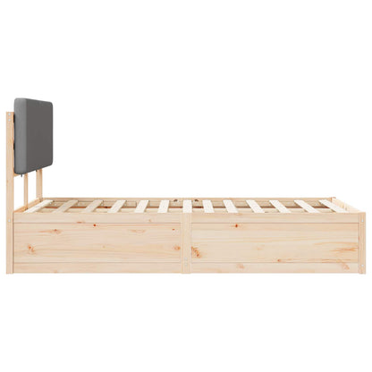 Letto con Testiera Rivestita Grigio chiaro 140 x 190 cm