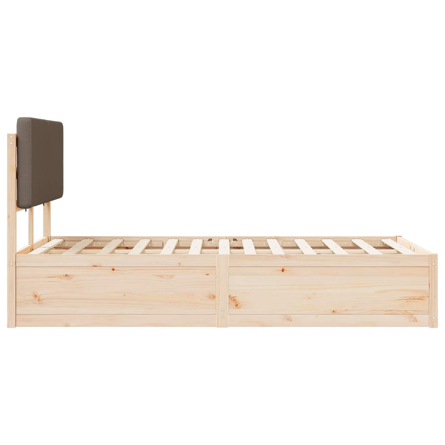 Letto con Testiera Rivestita Talpa 135 x 190 cm Pino massello