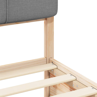 Letto con Testiera Rivestita Grigio chiaro 200 x 200 cm