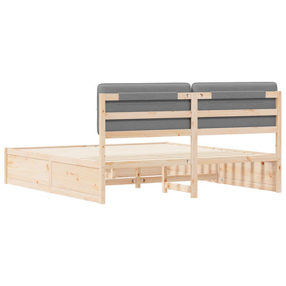 Letto con Testiera Rivestita Grigio chiaro 200 x 200 cm