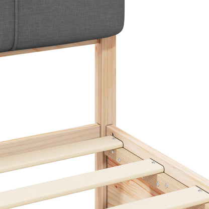 Letto con Testiera Rivestita Grigio scuro 200 x 200 cm