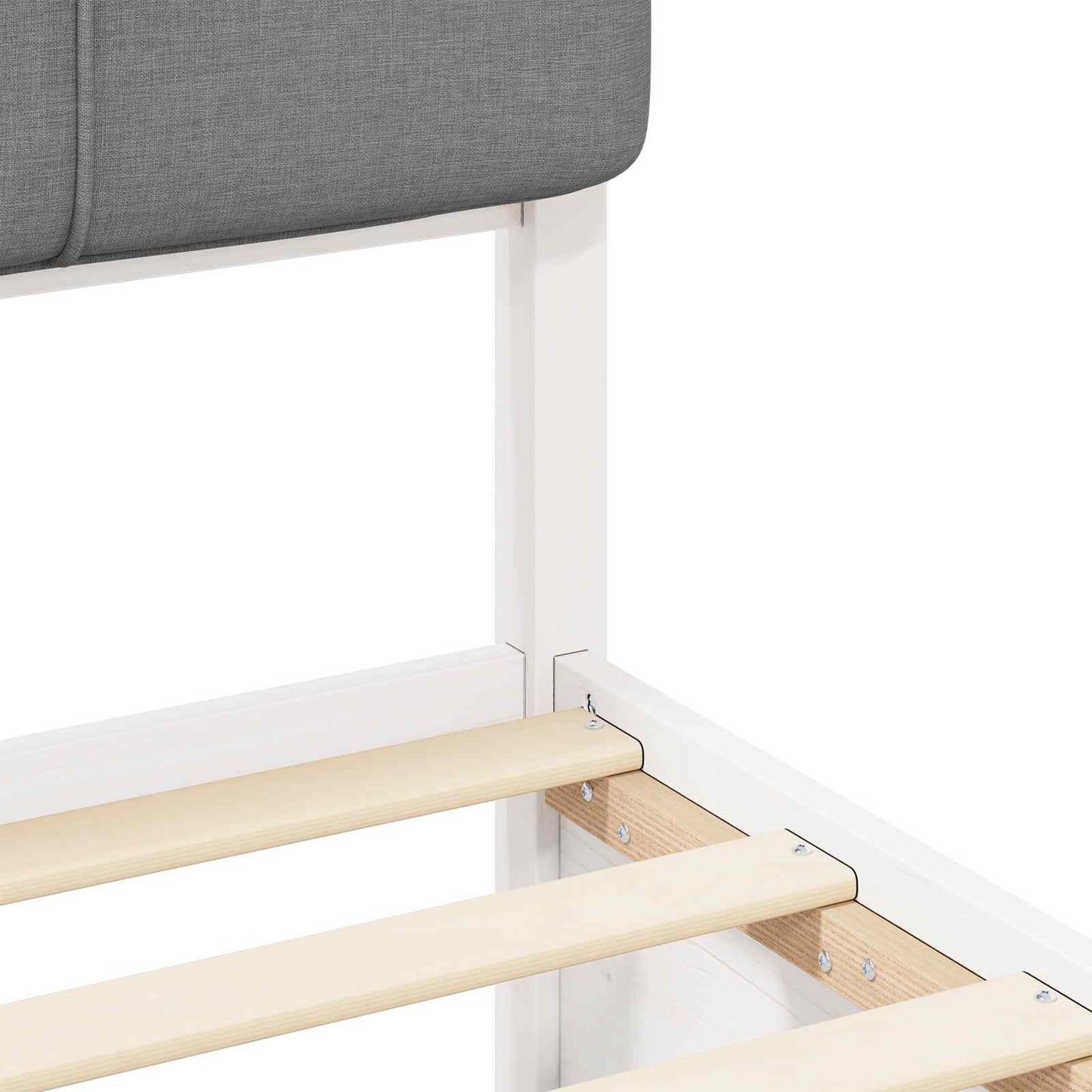 Letto con Testiera Rivestita Grigio chiaro 200 x 200 cm