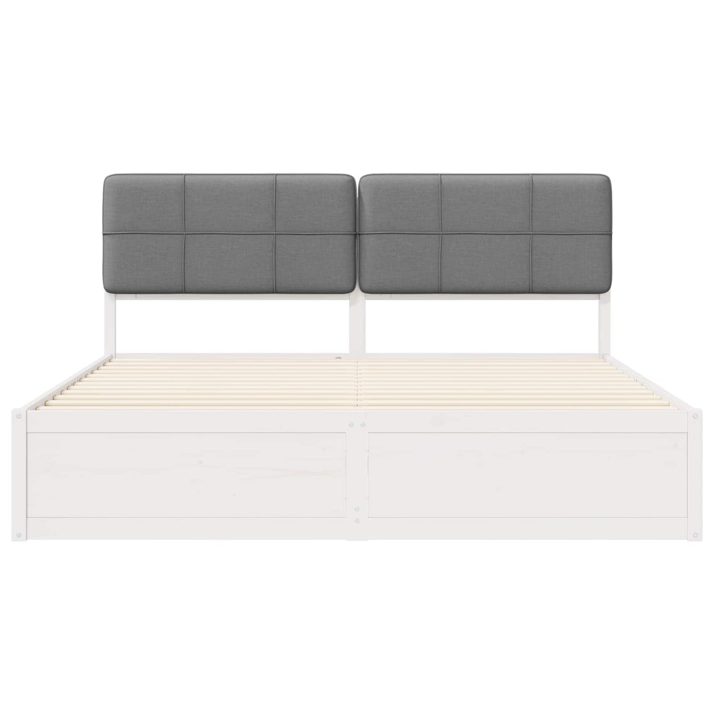 Letto con Testiera Rivestita Grigio chiaro 200 x 200 cm