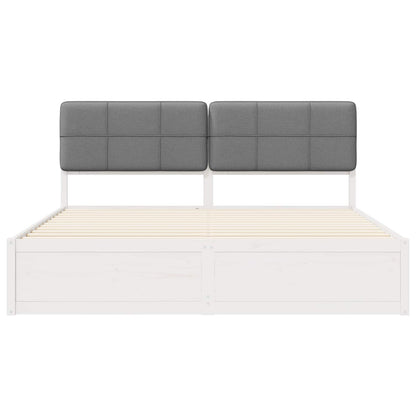 Letto con Testiera Rivestita Grigio chiaro 200 x 200 cm
