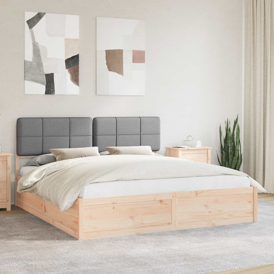 Letto con Testiera Rivestita Grigio chiaro 180 x 200 cm