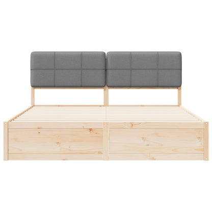 Letto con Testiera Rivestita Grigio chiaro 180 x 200 cm