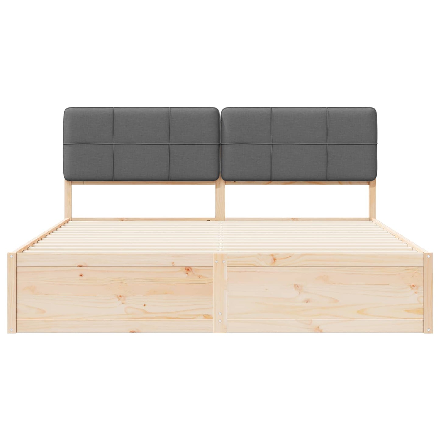 Letto con Testiera Rivestita Grigio scuro 180 x 200 cm