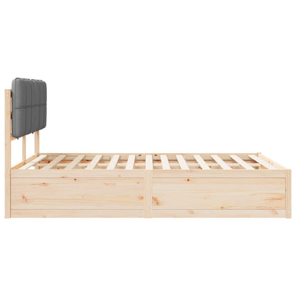 Letto con Testiera Rivestita Grigio chiaro 150 x 200 cm