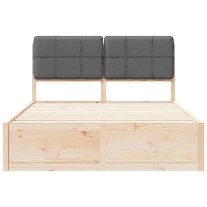 Letto con Testiera Rivestita Grigio scuro 140 x 200 cm