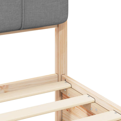 Letto con Testiera Rivestita Grigio chiaro 140 x 190 cm