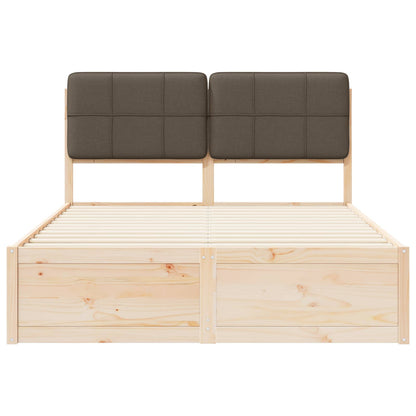 Letto con Testiera Rivestita Talpa 140 x 190 cm Pino massello