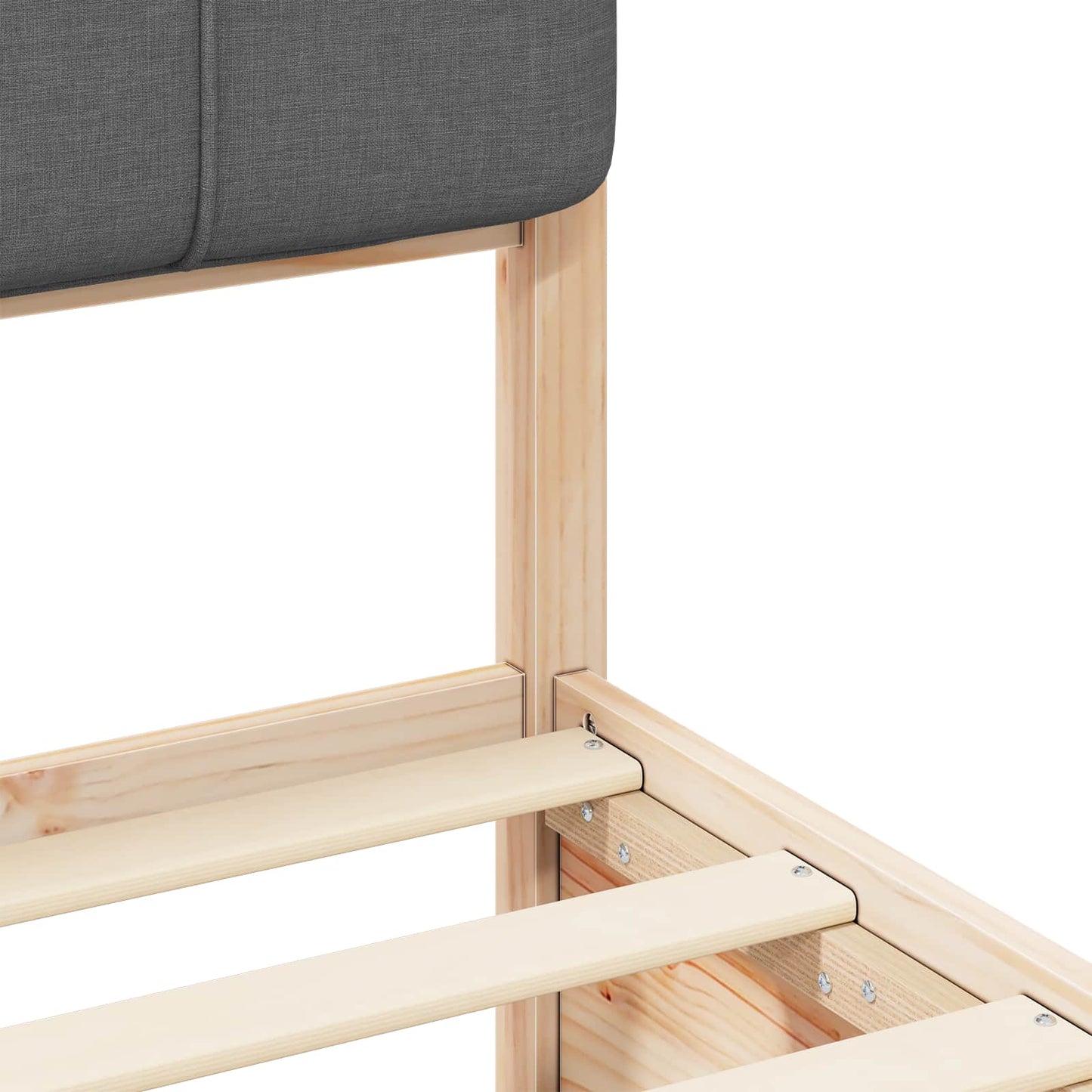 Letto con Testiera Rivestita Grigio scuro 135 x 190 cm