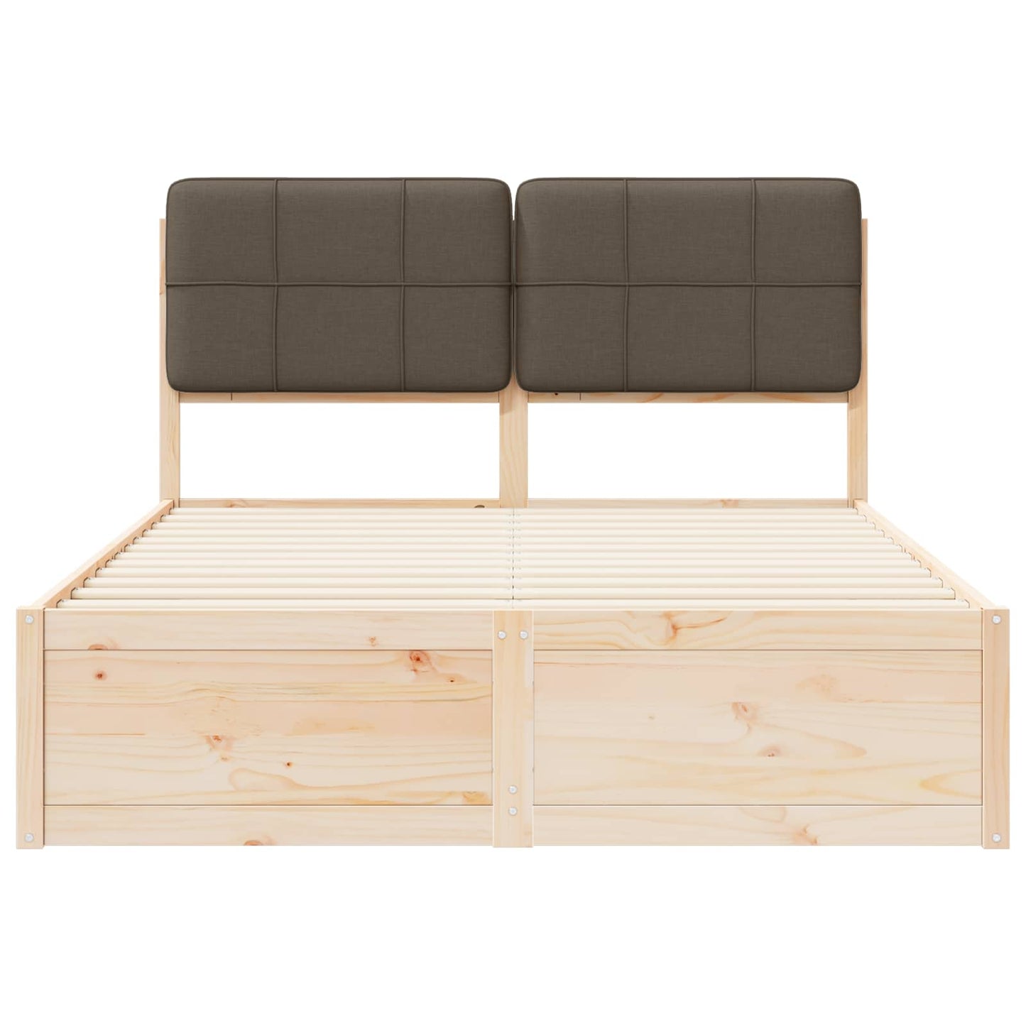 Letto con Testiera Rivestita Talpa 135 x 190 cm Pino massello