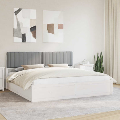 Letto con Testiera Rivestita Grigio chiaro 200 x 200 cm