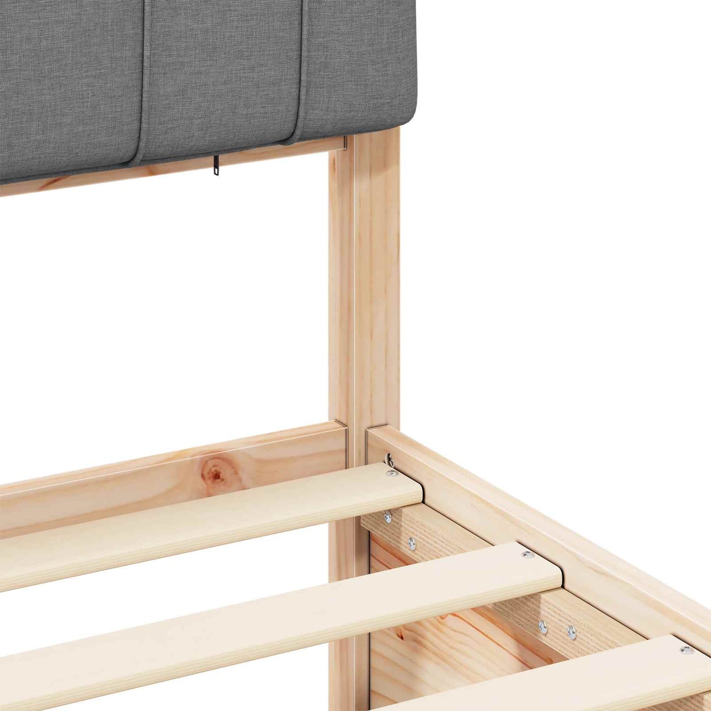 Letto con Testiera Rivestita Grigio chiaro 180 x 200 cm