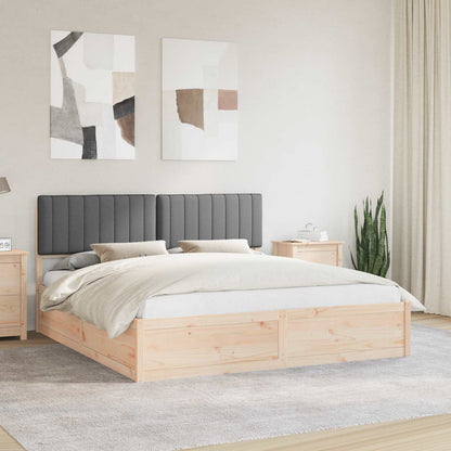 Letto con Testiera Rivestita Grigio scuro 180 x 200 cm