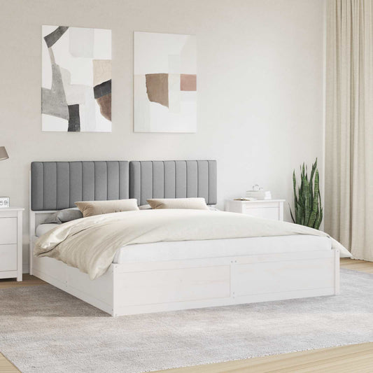 Letto con Testiera Rivestita Grigio chiaro 180 x 200 cm