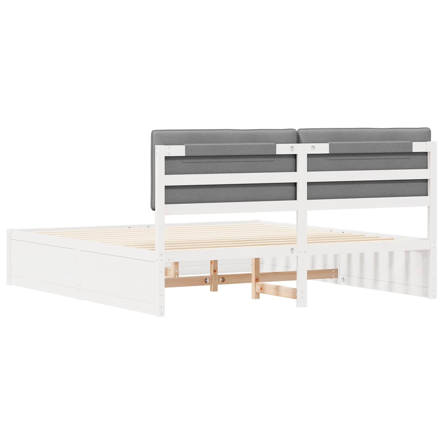 Letto con Testiera Rivestita Grigio chiaro 180 x 200 cm