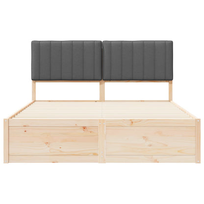 Letto con Testiera Rivestita Grigio scuro 160 x 200 cm