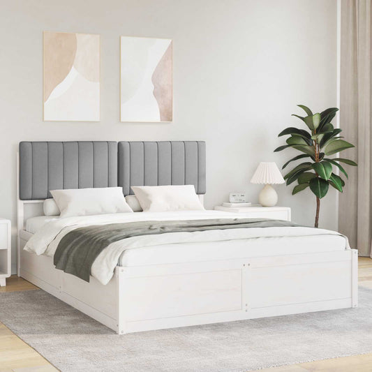 Letto con Testiera Rivestita Grigio chiaro 160 x 200 cm