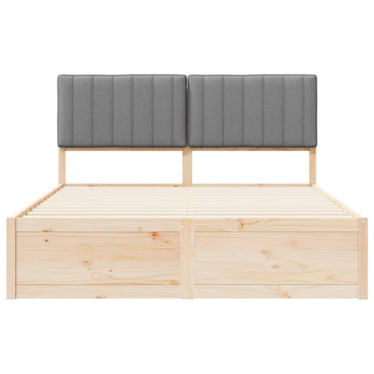 Letto con Testiera Rivestita Grigio chiaro 150 x 200 cm